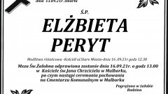 Zmarła Elżbieta Peryt.