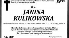 Zmarła Janina Kulikowska. Żyła 101 lat.