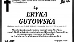 Zmarła Eryka Gutowska. Żyła 84 lata.