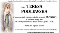 Zmarła Teresa Podlewska. Żyła 83 lata.