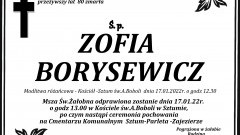 Zmarła Zofia Borysewicz. Żyła 80 lat.