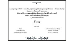 Kondolencje Wójta Gminy Malbork i pracowników oraz Przewodniczącego Rady Gminy Malbork i radnych.