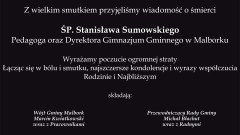 Kondolencje Wójta Gminy Malbork wraz z pracownikami oraz Przewodniczącego&#8230;