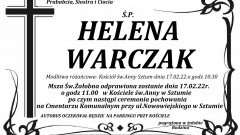 Zmarła Helena Warczak. Żyła 86 lat.