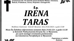 Zmarła Irena Taras. Żyła 95 lat.