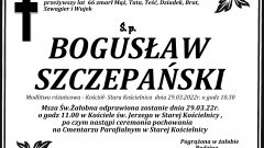 Zmarł Bogusław Szczepański. Żył 66 lat.