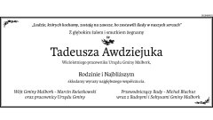 Kondolencje Wójta Gminy Malbork i pracowników Urzędu Gminy oraz Przewodniczącego&#8230;