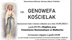 Zmarła Genowefa Kościelak. Żyła 89 lat.