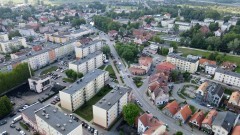 Nowy Dwór Gdański z lotu ptaka czerwiec 2022