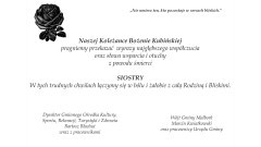 Kondolencje Wójta Gminy Malbork, pracowników Urzędu Gminy oraz Dyrektora GOKSRTiZ wraz z pracownikami.  