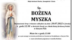 Zmarła Bożena Myszka. Żyła 68 lat.