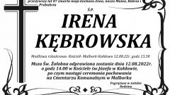 Zmarła Irena Kębrowska. Miała 87 lat.