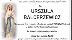 Zmarła Urszula Balcerzewicz. Miała 88 lat. 