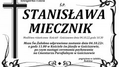 Zmarła Stanisława Miecznik. Miała 70 lat.