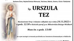 Zmarła Urszula Tez. Miała 64 lata.