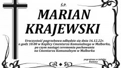 Zmarł Marian Krajewski. Miał 83 lata.