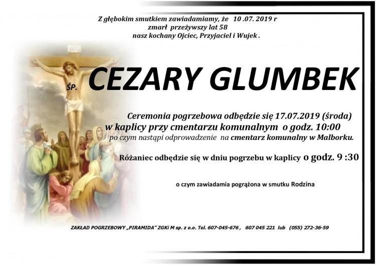 Zmarł Cezary Glumbek. Żył 58 lat.