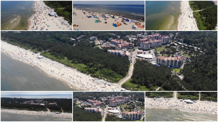 Krynica Morska plaża z lotu ptaka 