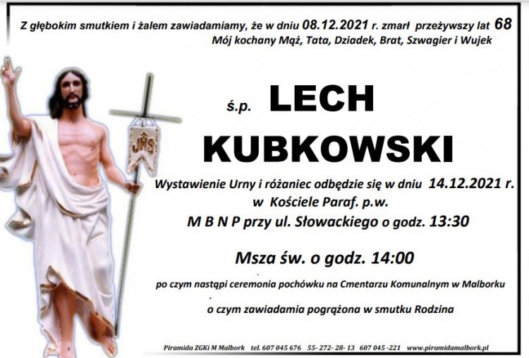 Zmarł Lech Kubkowski. Żył 68 lat.