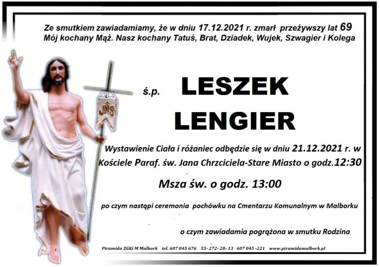 Zmarł Leszek Lengier. Żył 69 lat.
