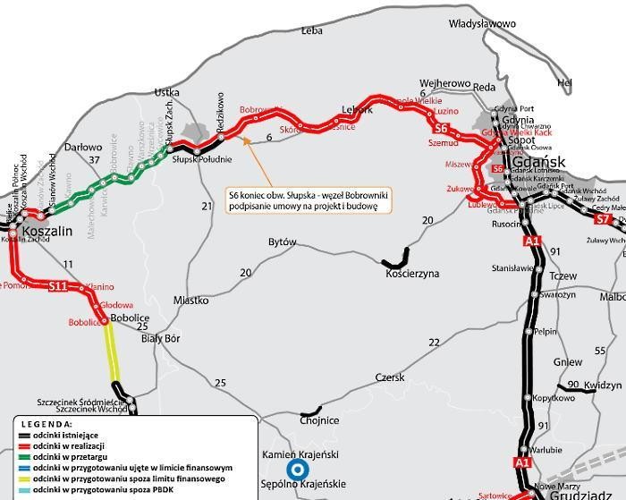 Umowa na ostatni odcinek drogi S6 Słupsk - Gdynia podpisana