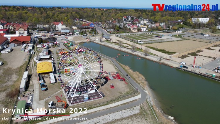Krynica Morska. Rozbudowa pirsu pasażerskiego w morskim porcie rybackim. Zobacz postęp prac kwiecień 2022 z drona