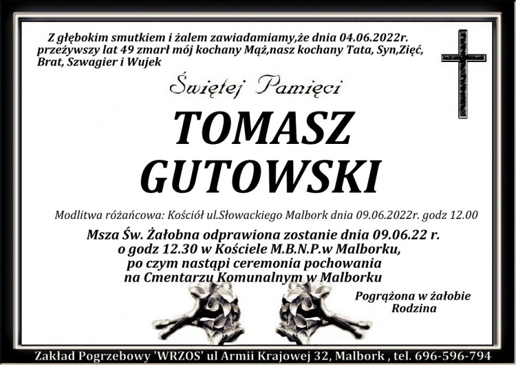 Zmarł Tomasz Gutowski. Żył 49 lat.
