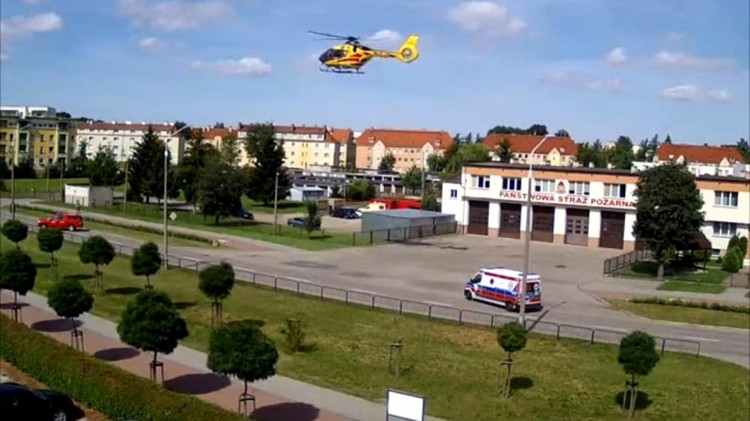 Malbork. Poparzony mężczyzna zabrany LPR do gdańskiego szpitala.