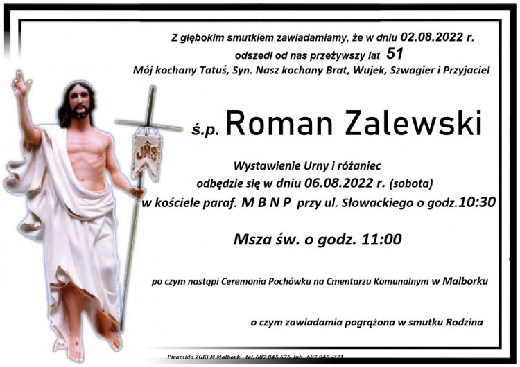 Zmarł Roman Zalewski. Miał 51 lat.