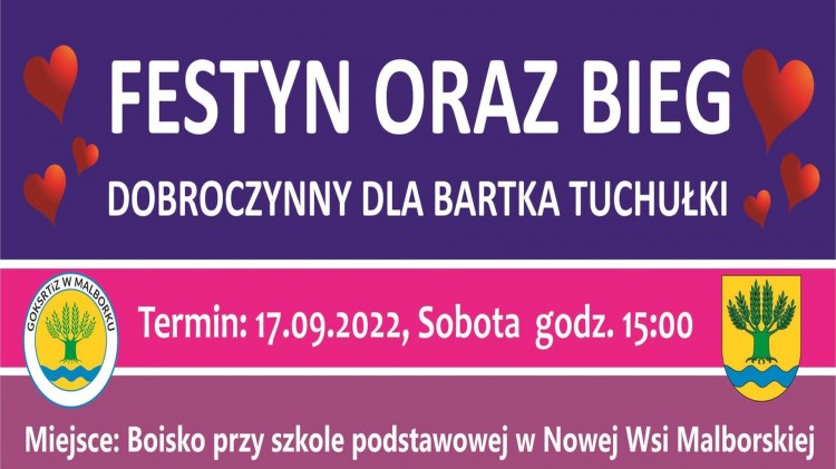 Gmina Malbork. Trwają zapisy na Bieg Dobroczynny dla Bartka Tuchułki.