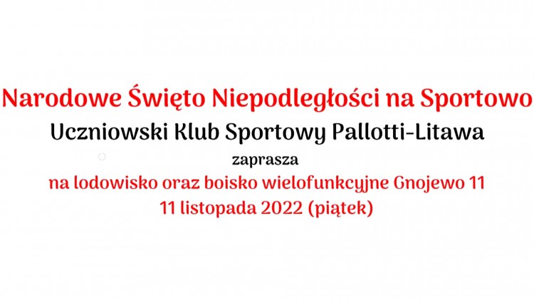 Gmina Miłoradz. Święto Niepodległości na sportowo. Szczegóły na plakacie.