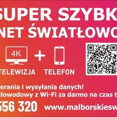 Mega Szybki Internet Światłowodowy: Malbork, Nowy Staw, Nowy Dwór Gdański, Miłoradz, Frombork. Internet z prędkością światła w twoim mieszkaniu