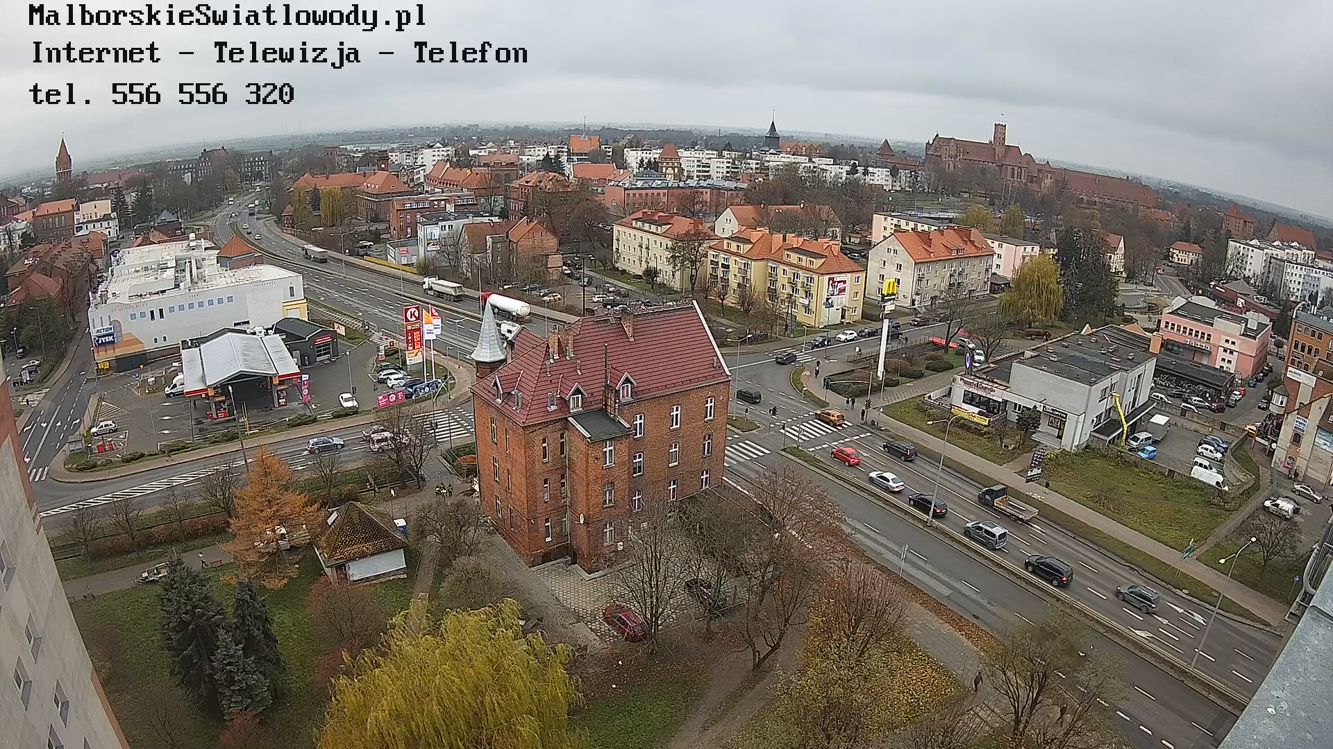 Malbork. Panorama na żywo z wieżowca. Kamery on-line 24/7 - TV Malbork