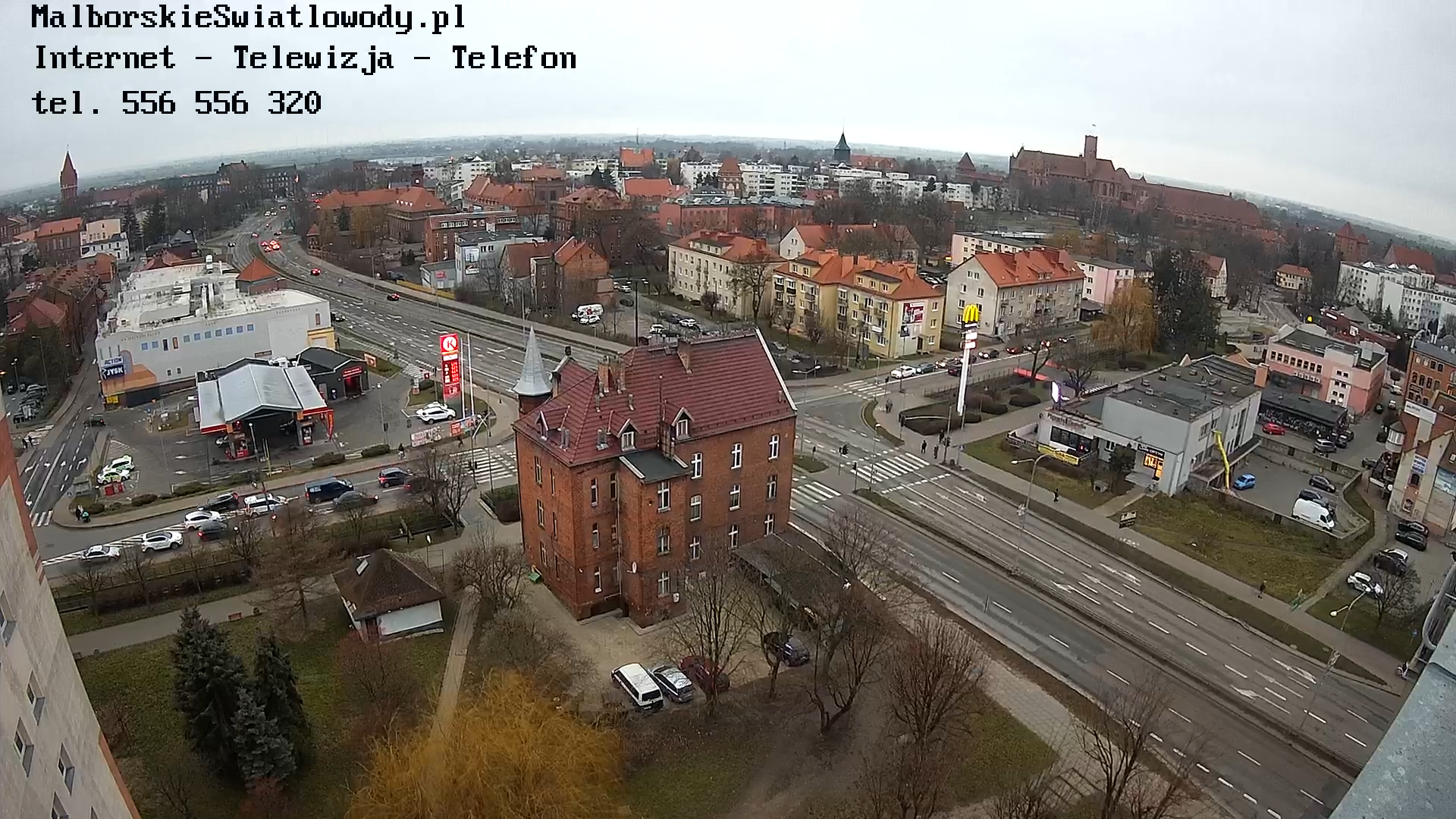 Malbork. Panorama na żywo z wieżowca. Kamery on-line 24/7 - TV Malbork