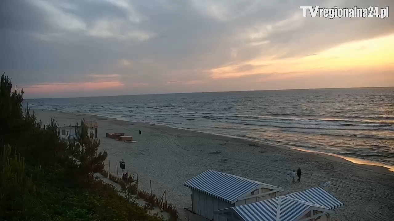 Krynica Morska plaża biała na żywo