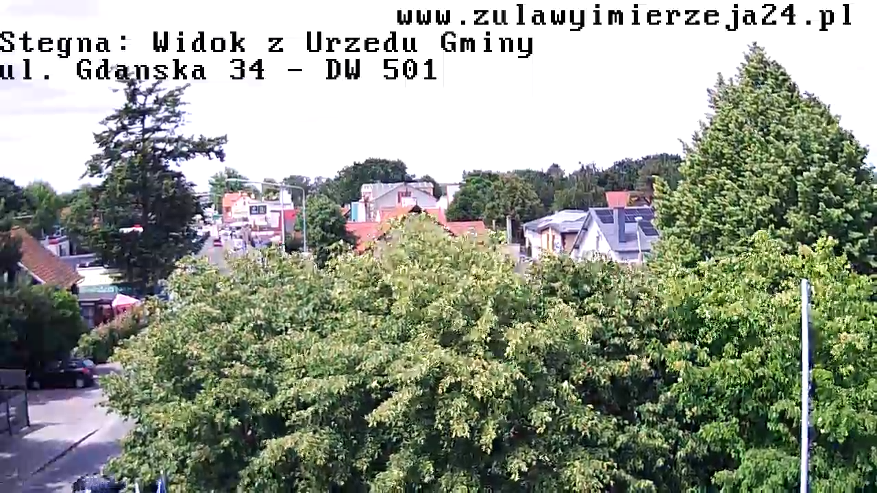 Stegna: Widok z Urzędu Gminy, ul. Gdańska 34 - Droga Wojewódzka nr&#8230;