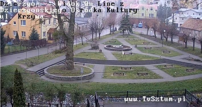Podgląd: Dzierzgoń - Widok On Line z Dzierzgońskiego Ośrodka Kultury. DOK, ul. Krzywa, ul. Żurawia