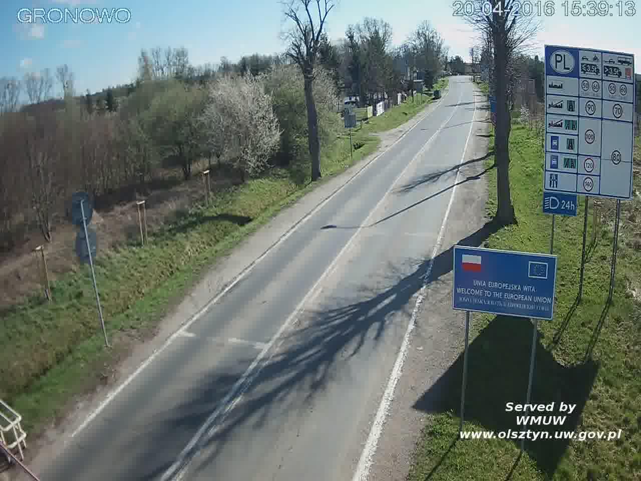 Podgląd: Przejście graniczne Gronowo - Mamonowo on line. Zobacz czy jest kolejka na przejściu