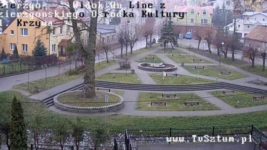 Podgląd: Dzierzgoń - Widok On Line z Dzierzgońskiego Ośrodka Kultury. DOK, ul. Krzywa, ul. Żurawia