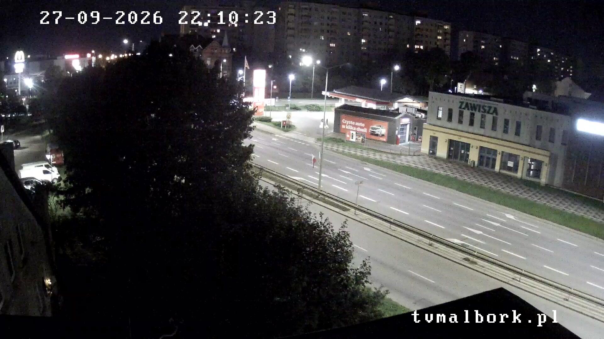 Podgląd: Malbork Al. Rodła / Mickiewicza - widok LIVE HD aktualna pogoda i ruch na DK 22. Kamery w Malborku.