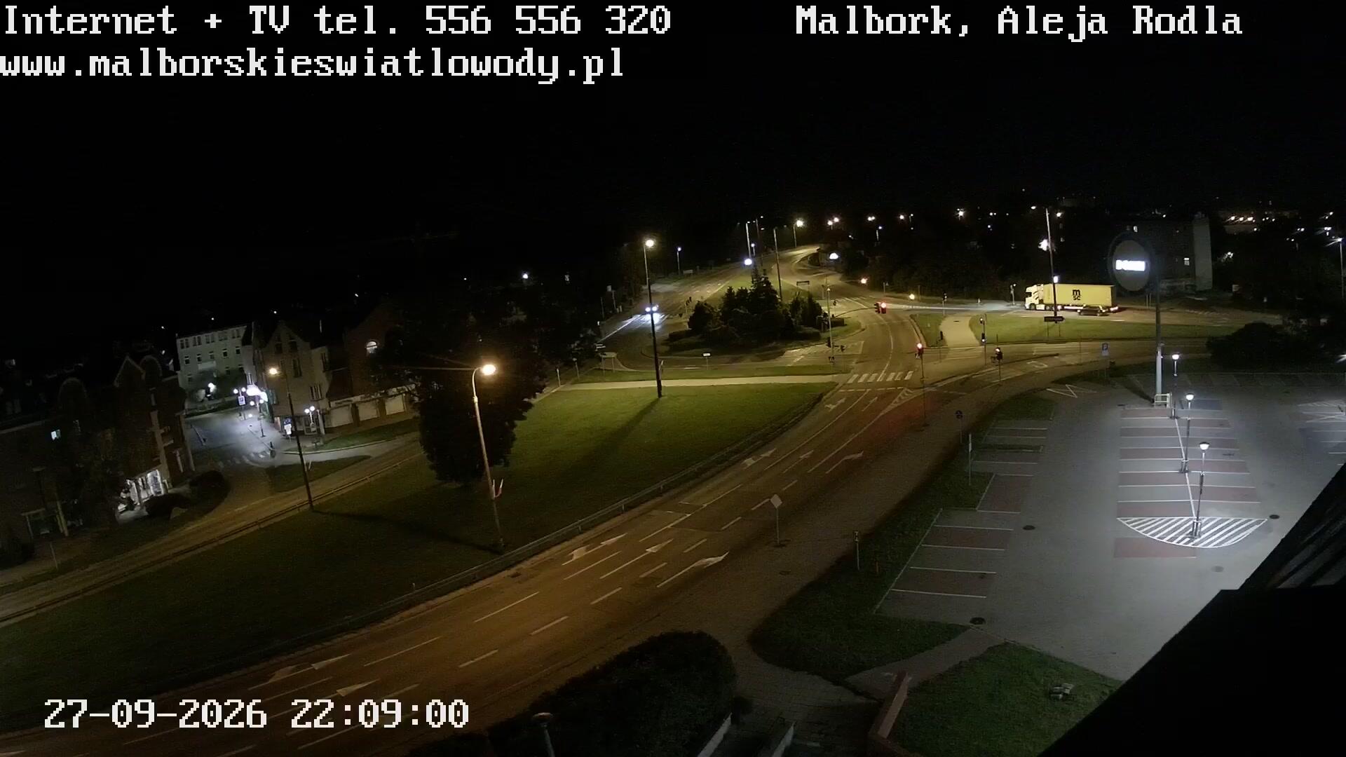 Podgląd: Rondo Lotników Polskich - Aleja Rodła - Aleja Wojska Polskiego. Malbork na żywo 24h