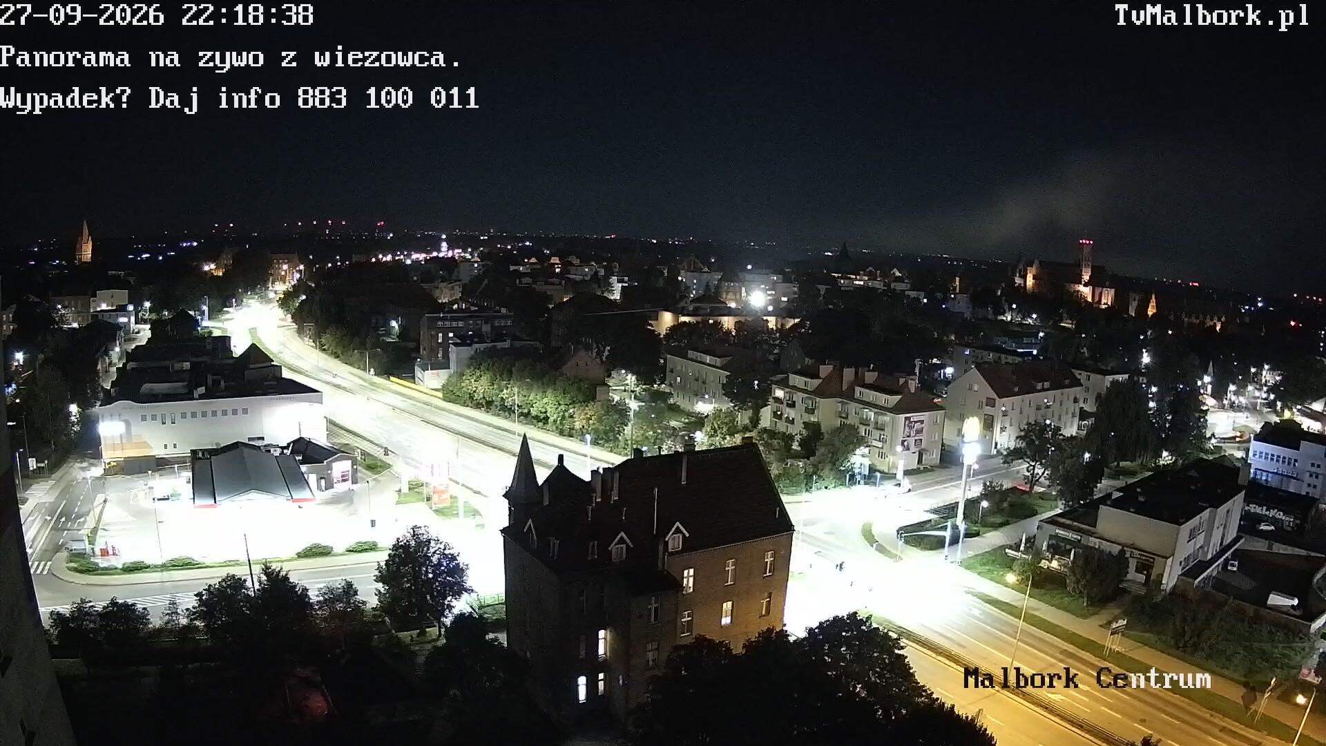 Podgląd: Malbork. Panorama na żywo z wieżowca. Kamery on-line 24/7 - TV Malbork